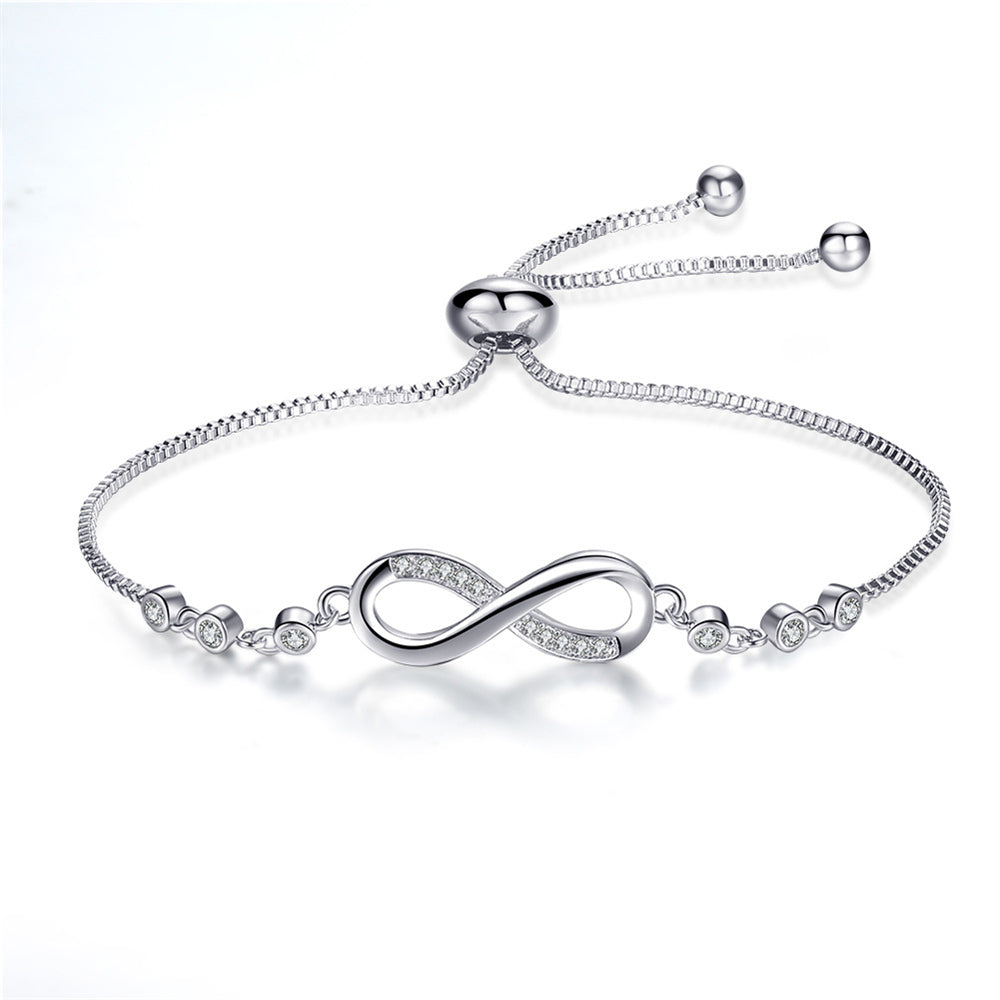 Pulsera Ajustable Chic de Oro Rosa Infinito