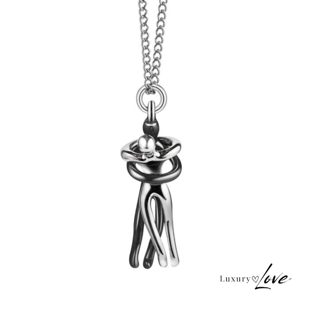 Abrazo Infinito™ | Collar Plateado Con Nota Especial