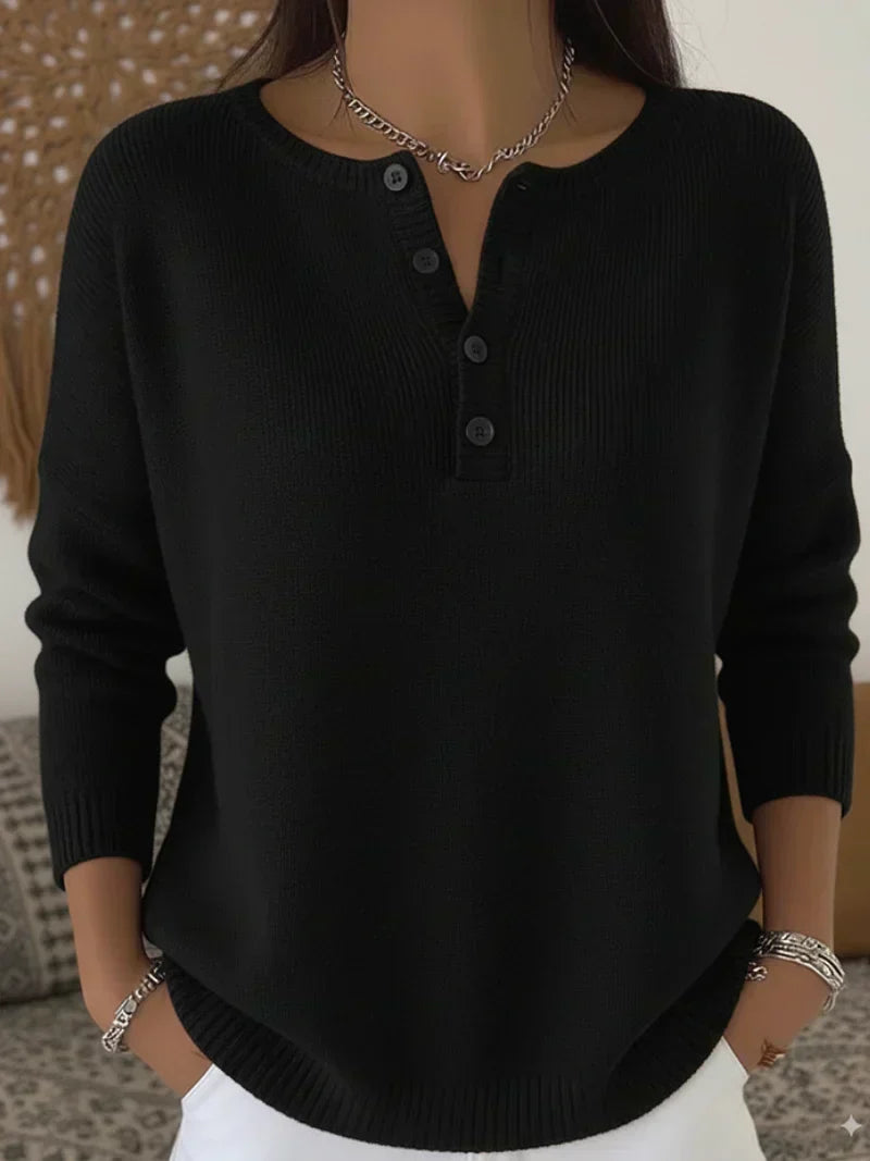 Helena - Suéter de Punto con Botones Henley - vista 4