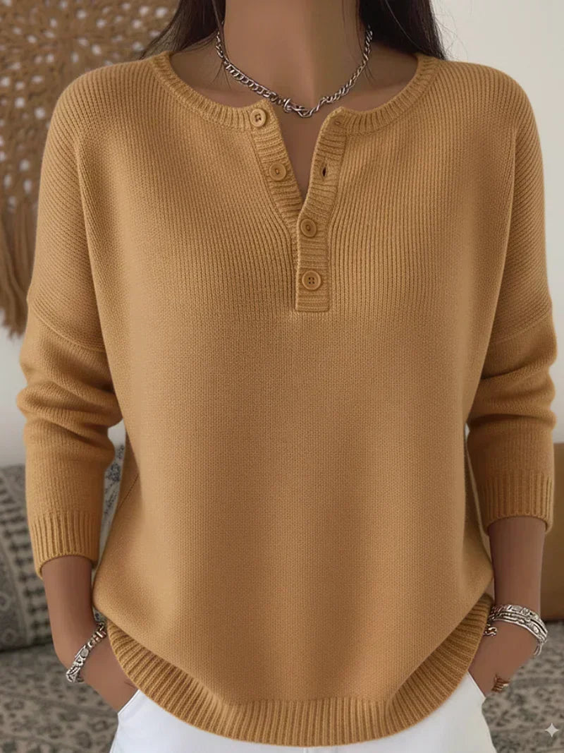 Helena - Suéter de Punto con Botones Henley - vista 7