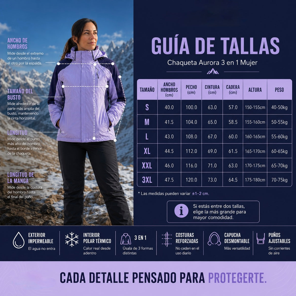 Aurora™ | Chaqueta Impermeable 3 en 1