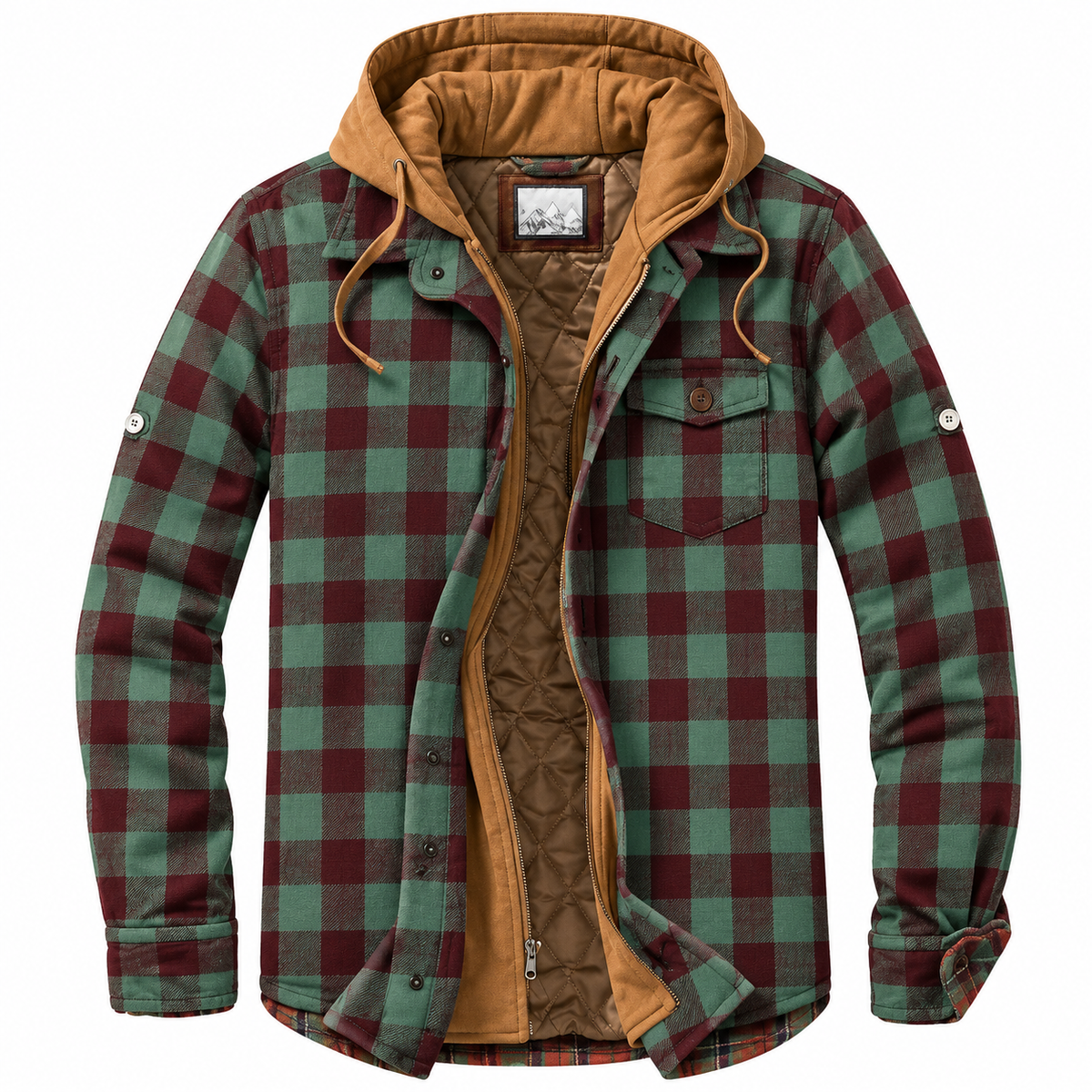 Aurelio - Chaqueta Urbana Acolchada de Cuadros para Hombre - vista 3