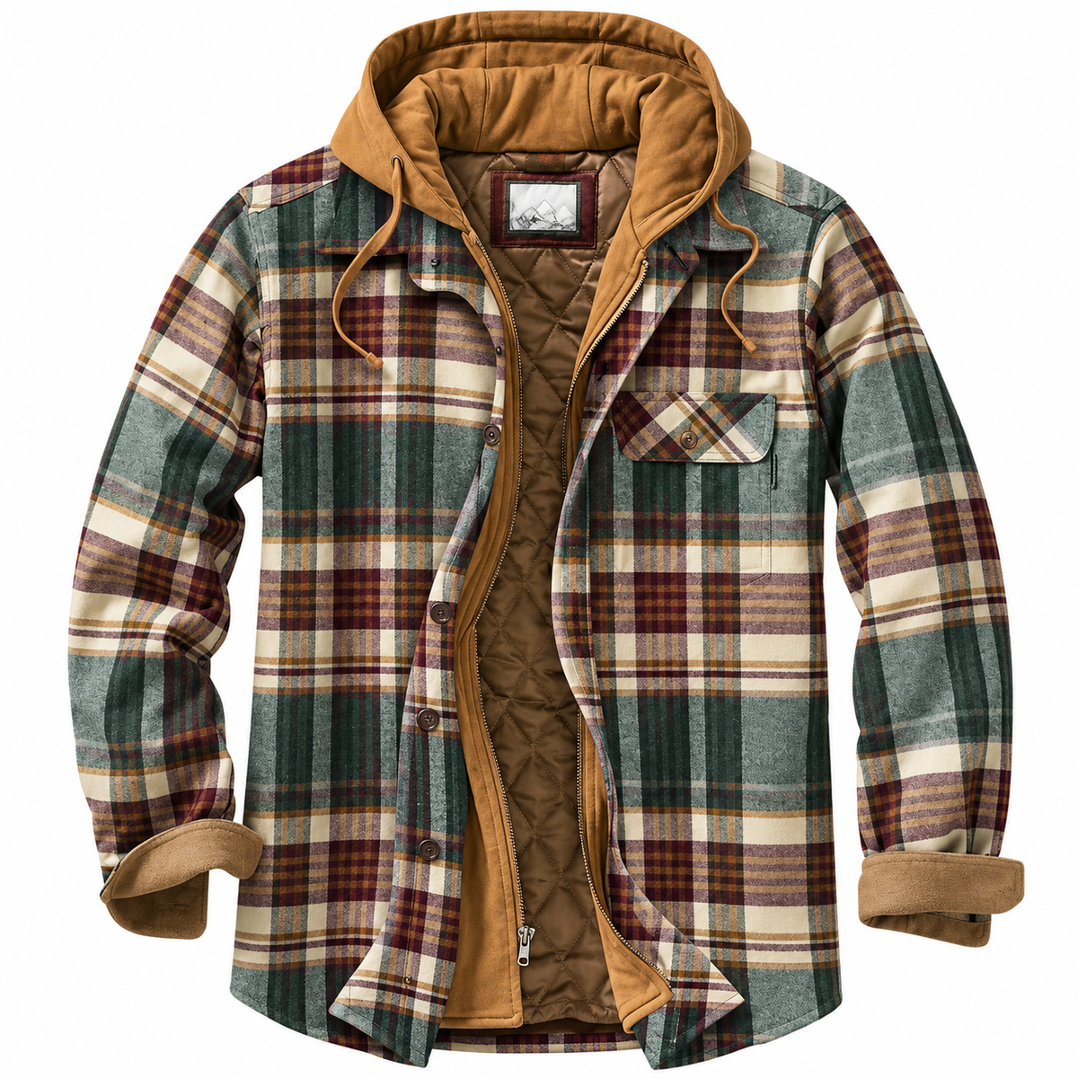 Aurelio - Chaqueta Urbana Acolchada de Cuadros para Hombre - vista 4