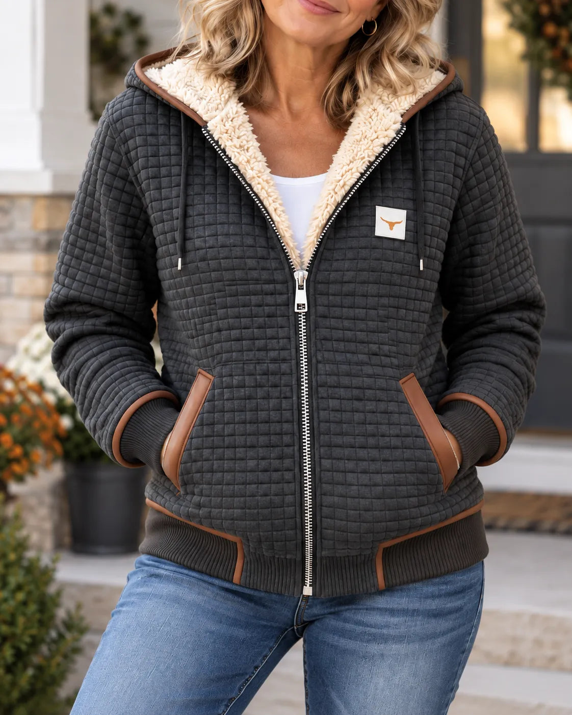 Beatriz - Chaqueta Acolchada con Capucha y Forro de Borrego - vista 1