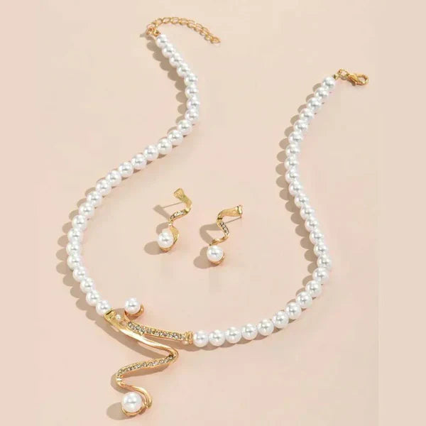 Set Collar y Pendientes de Perlas Naturales