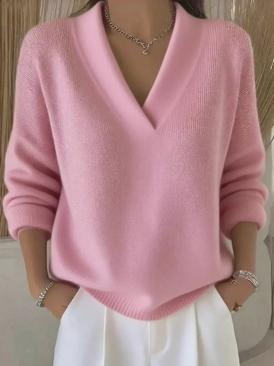 Violeta - Suéter Holgado con Cuello en V - vista 2