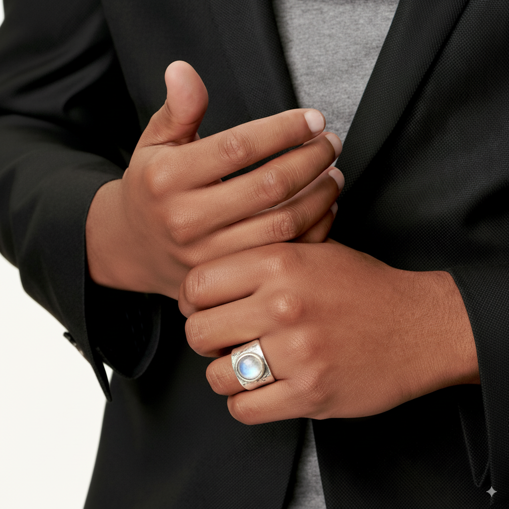 Anillo Boho de Piedra Lunar