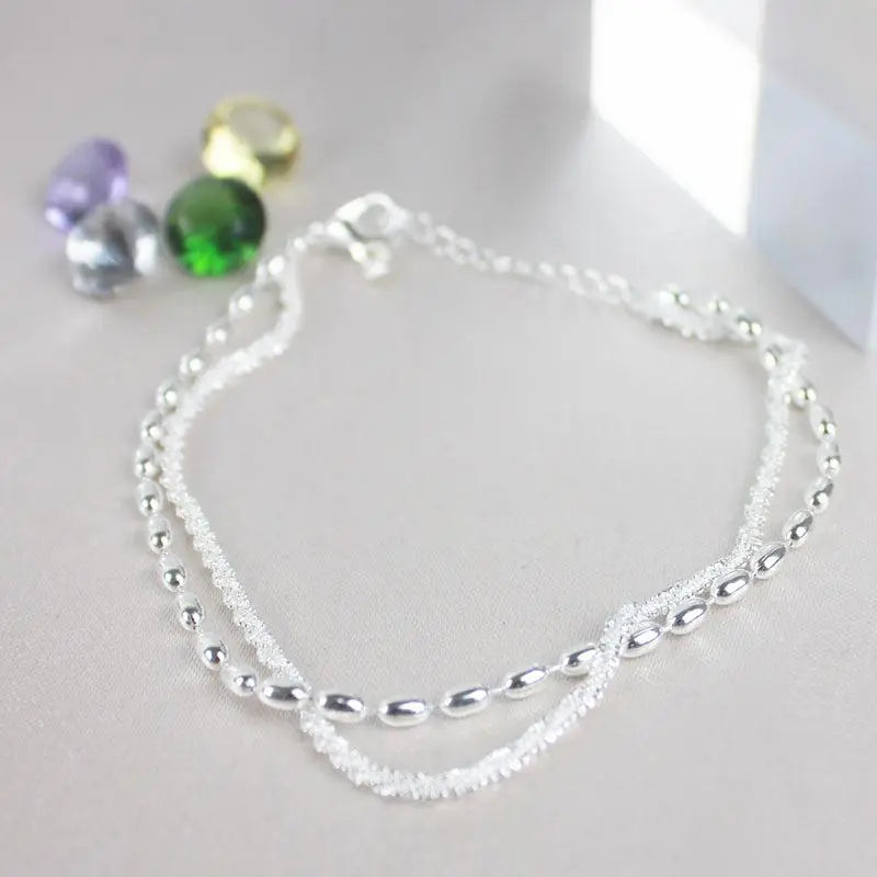 Set de Pulseras Elegantes de Plata con Circonitas