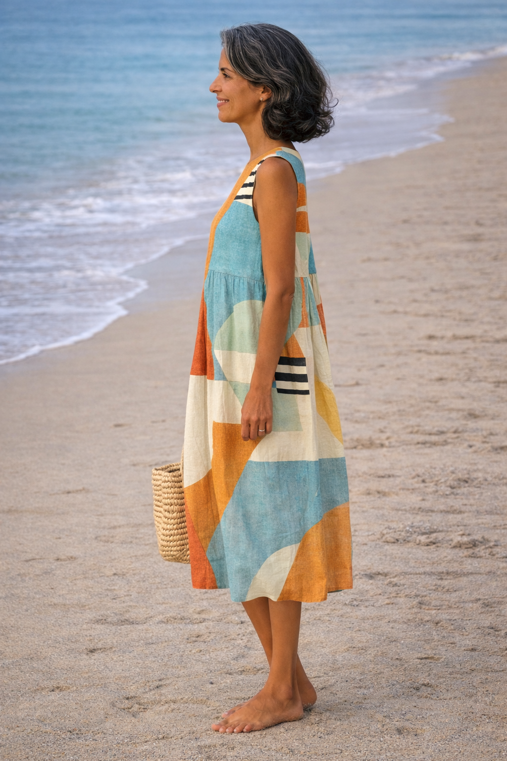 Iris | Vestido Midi Geométrico
