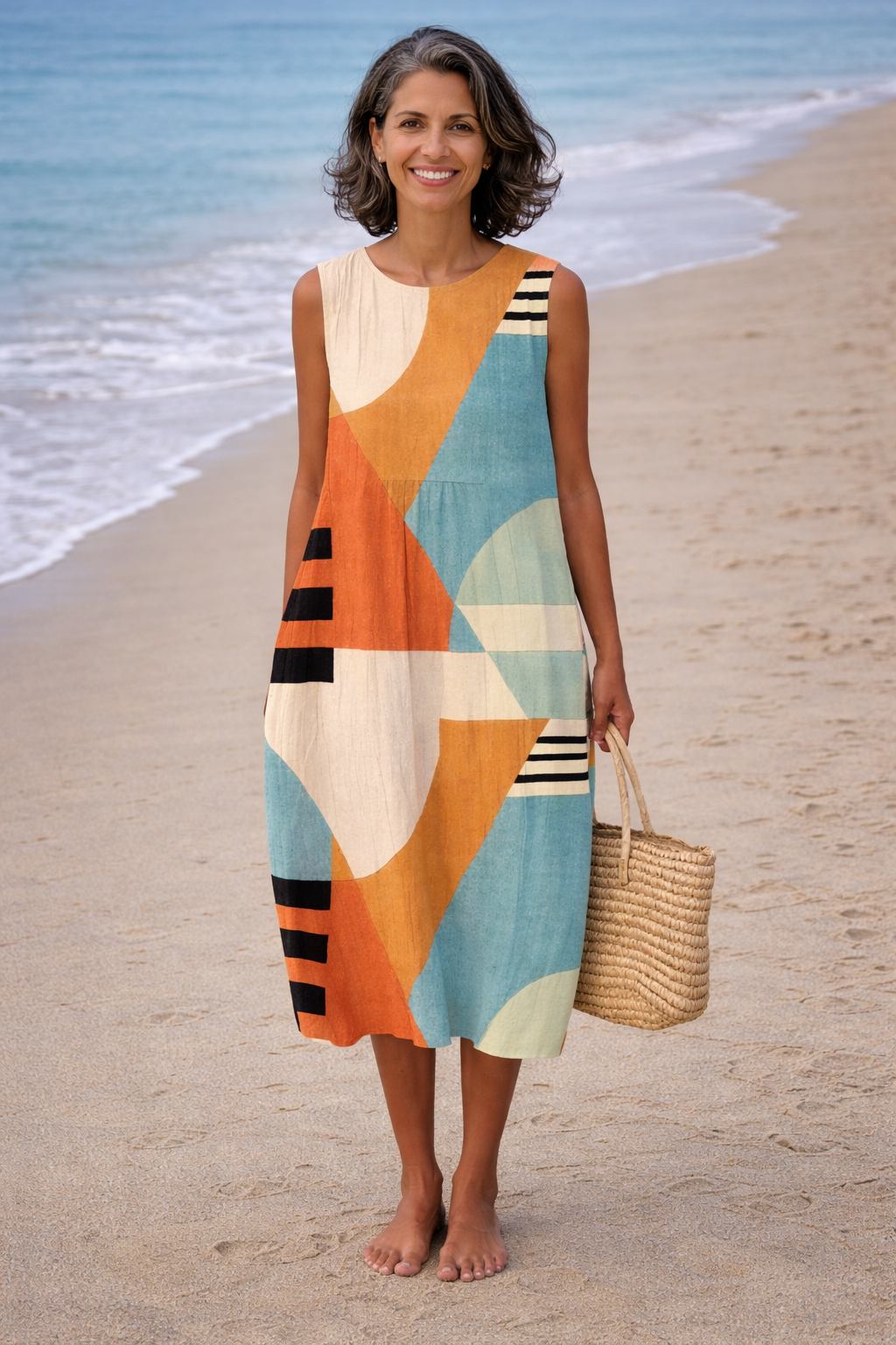 Iris | Vestido Midi Geométrico