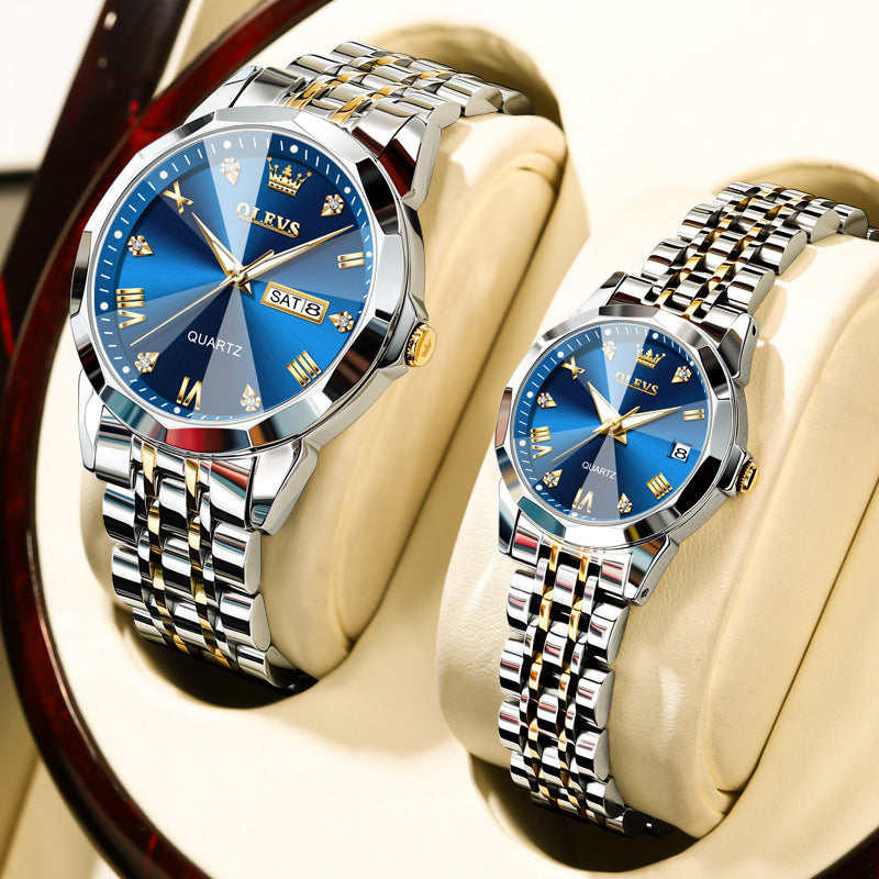 Reloj OLEVS™ para Parejas | Elegancia en Oro, Premium