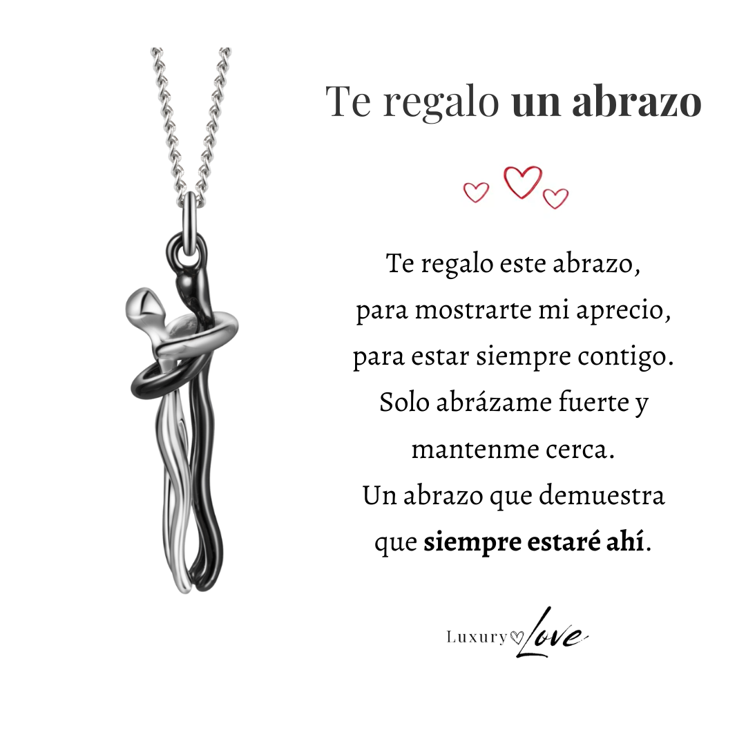 Abrazo Infinito™ | Collar Plateado Con Nota Especial