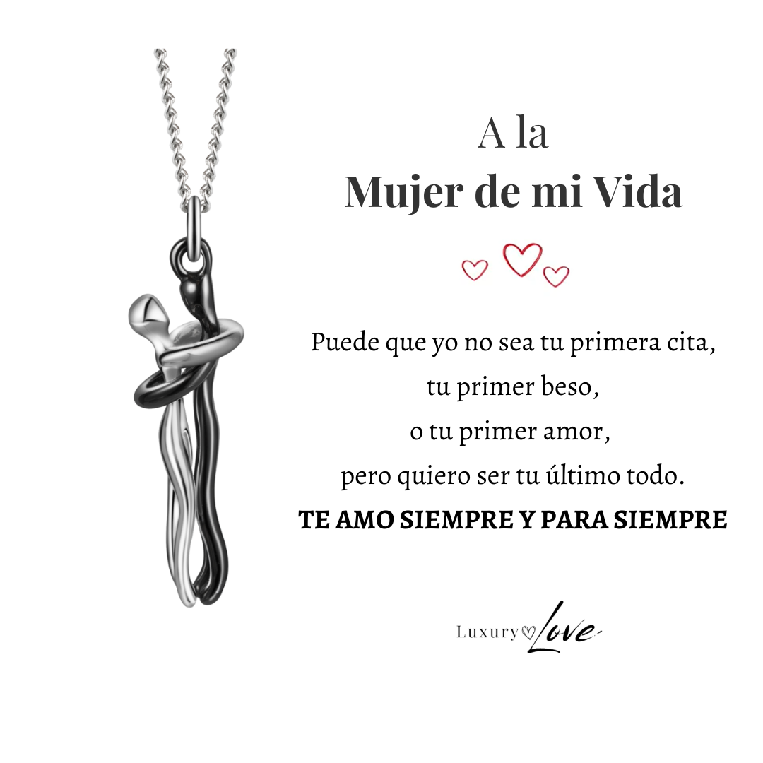 Abrazo Infinito™ | Collar Plateado Con Nota Especial