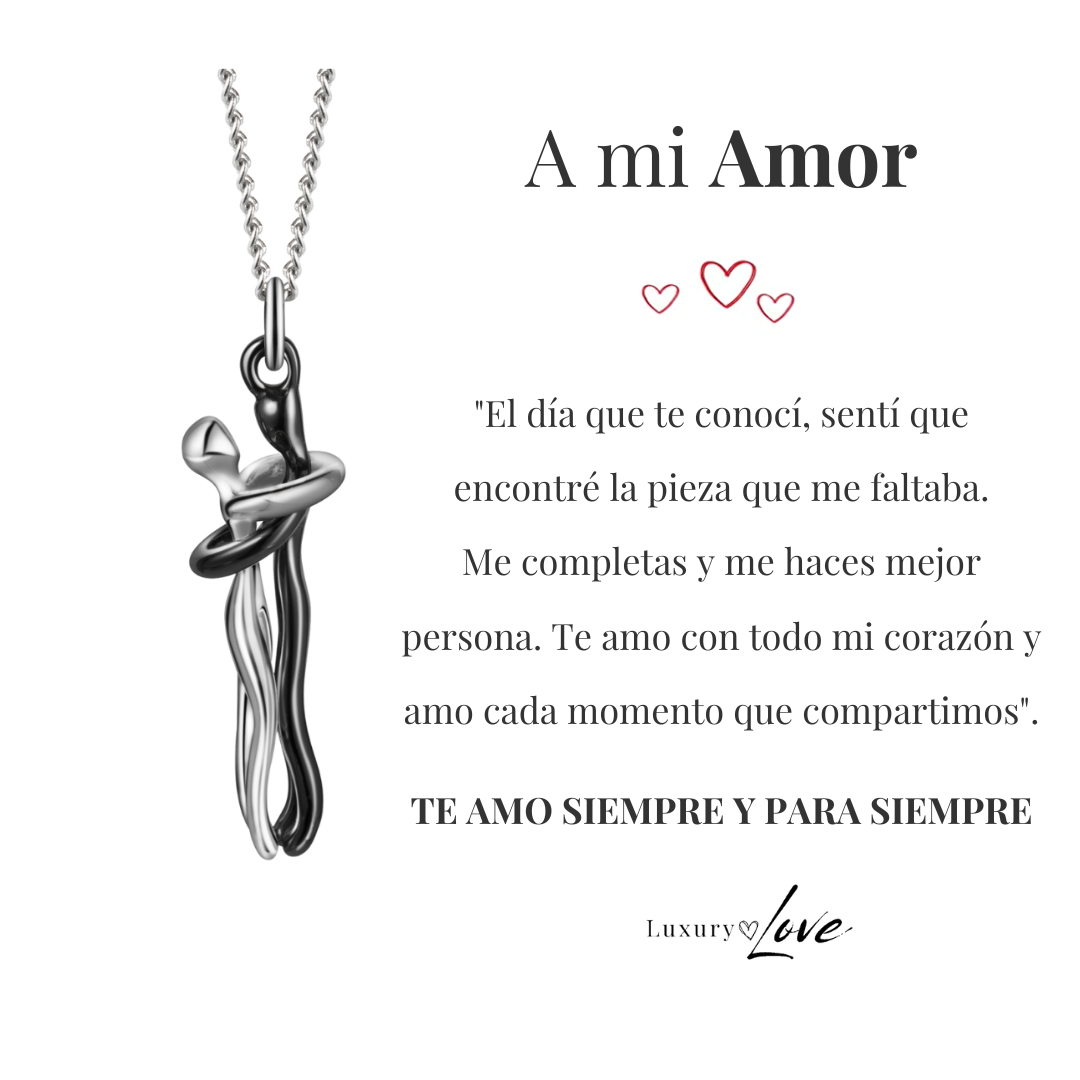 Abrazo Infinito™ | Collar Plateado Con Nota Especial