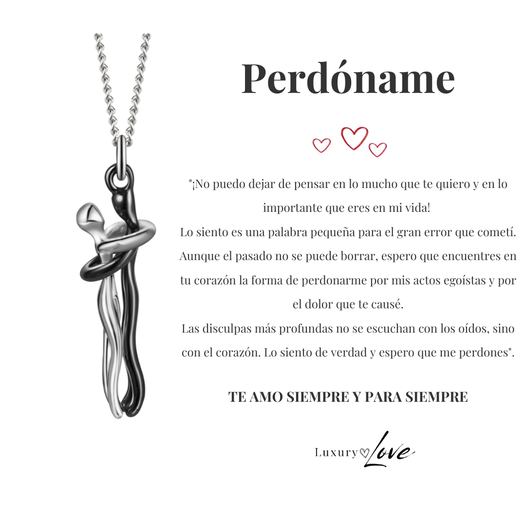 Abrazo Infinito™ | Collar Plateado Con Nota Especial