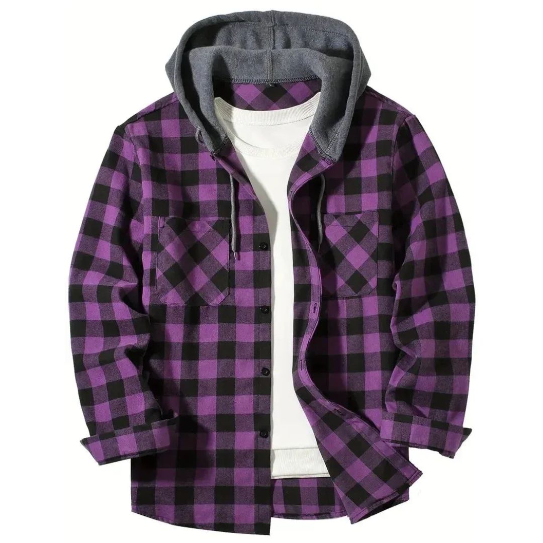 Lorenzo - Chaqueta de Cuadros con Capucha - vista 5