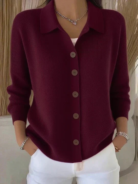 Josefina - Cárdigan de Punto con Cuello Alto y Botones - vista 1