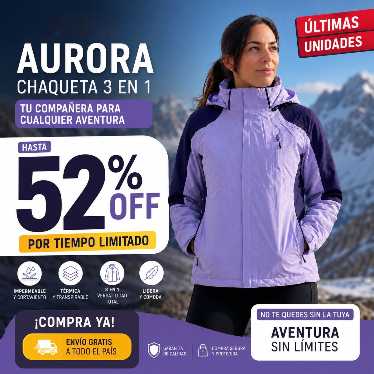 Aurora™ | Chaqueta Impermeable 3 en 1