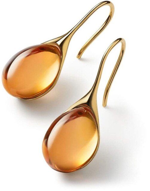 Aretes de Cristal en Oro y Plata