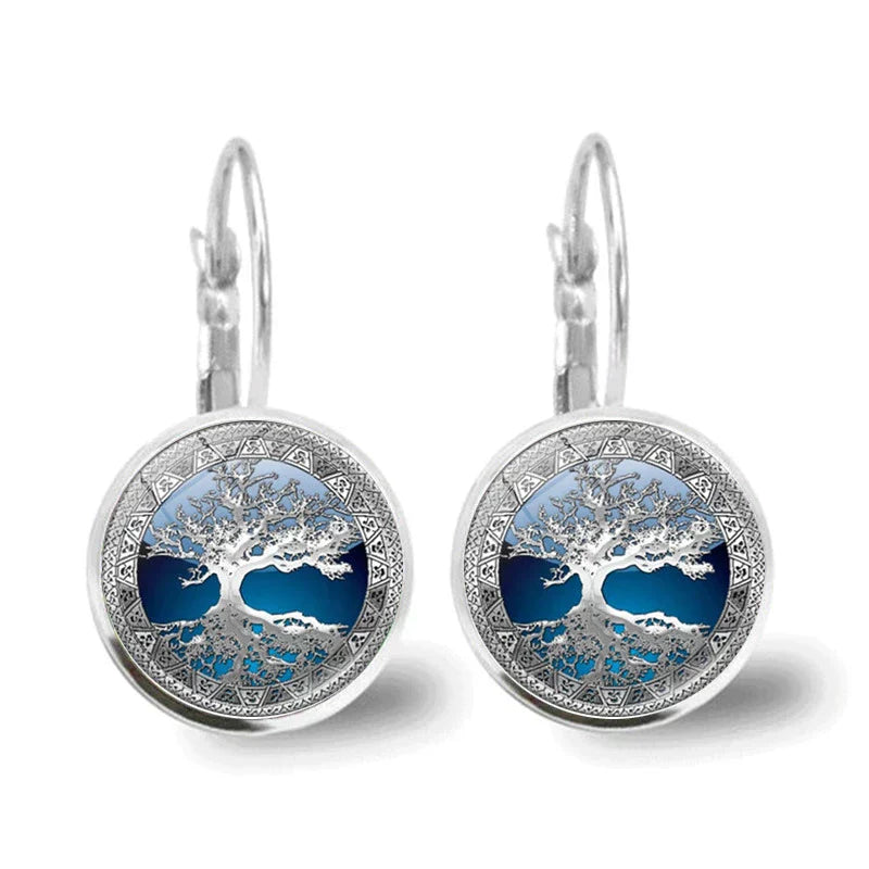 Aretes de Plata con Árbol de la Vida