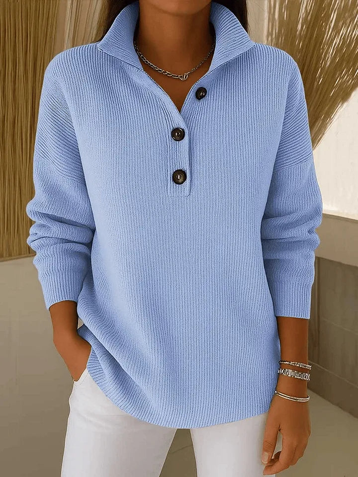 Amparo - Suéter Polo de Punto con Cuello en V - vista 1