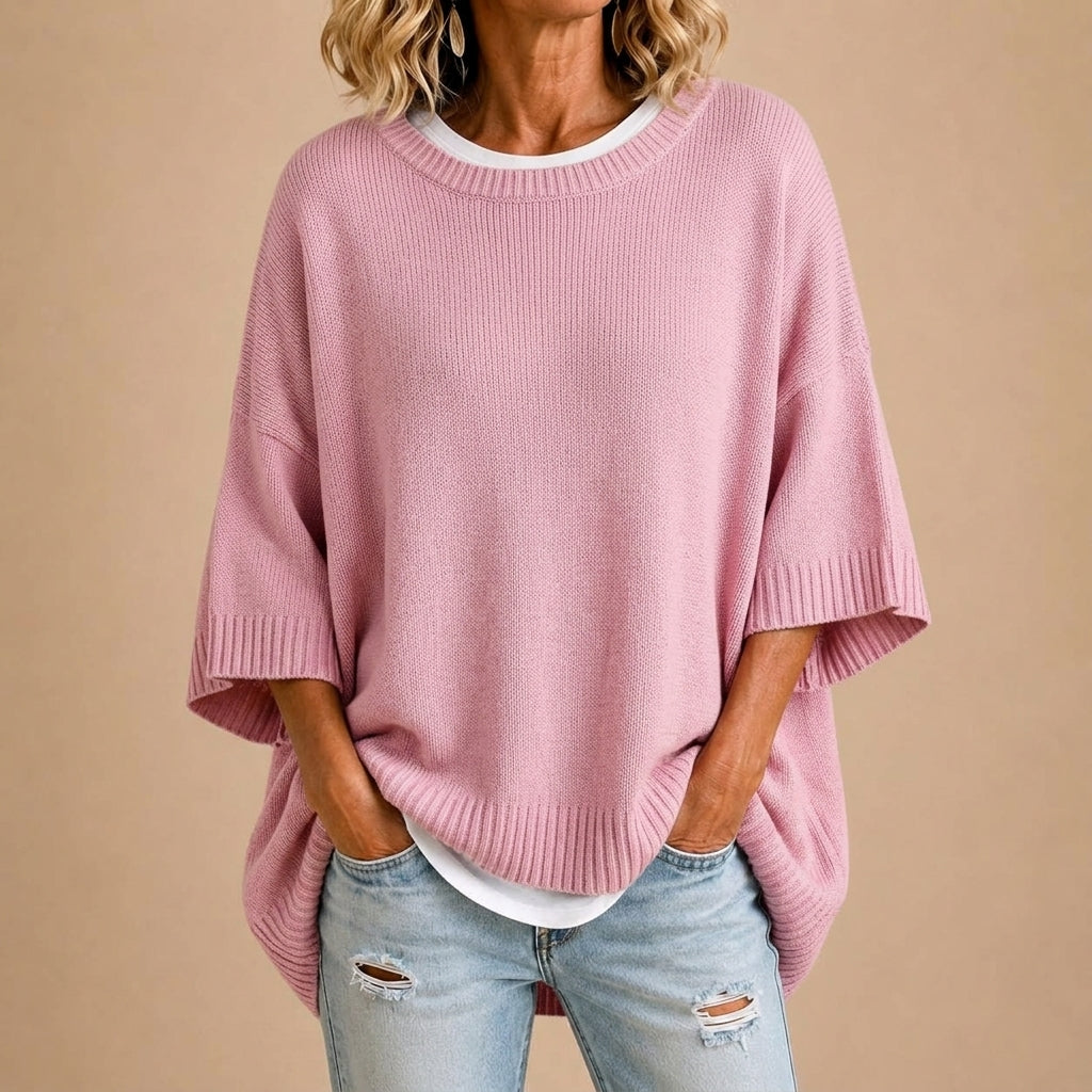Estefanía - Poncho de Punto Amplio de Línea Limpia - vista 4