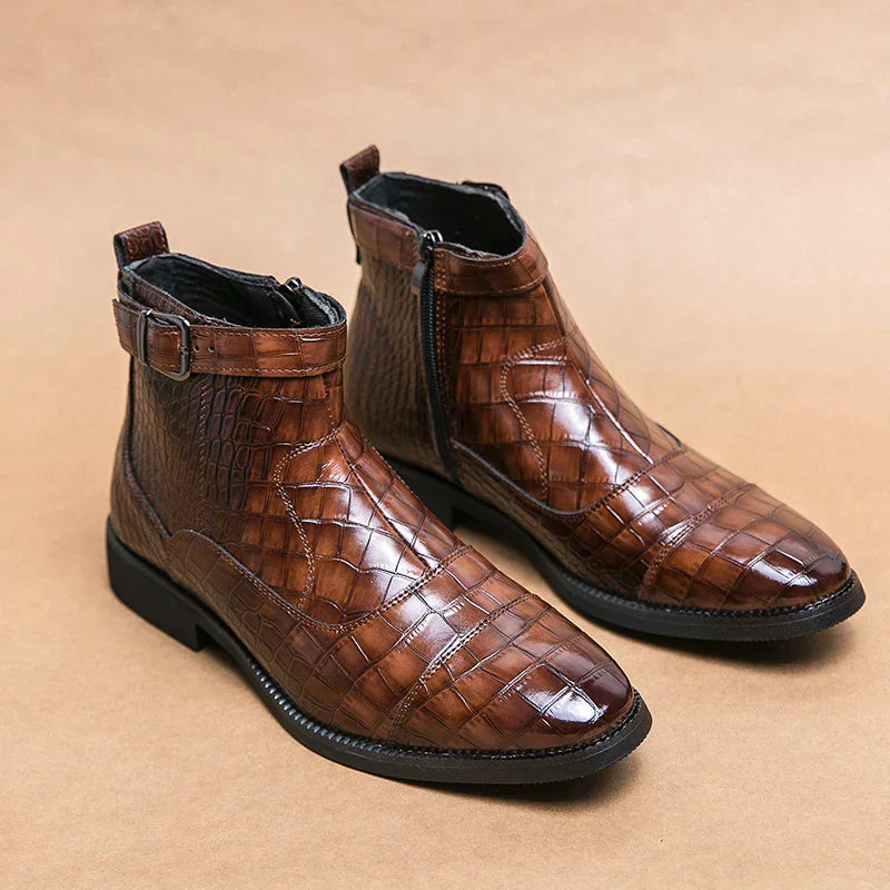 Baron™ | Botas de Cuero con Hebilla Decorativa