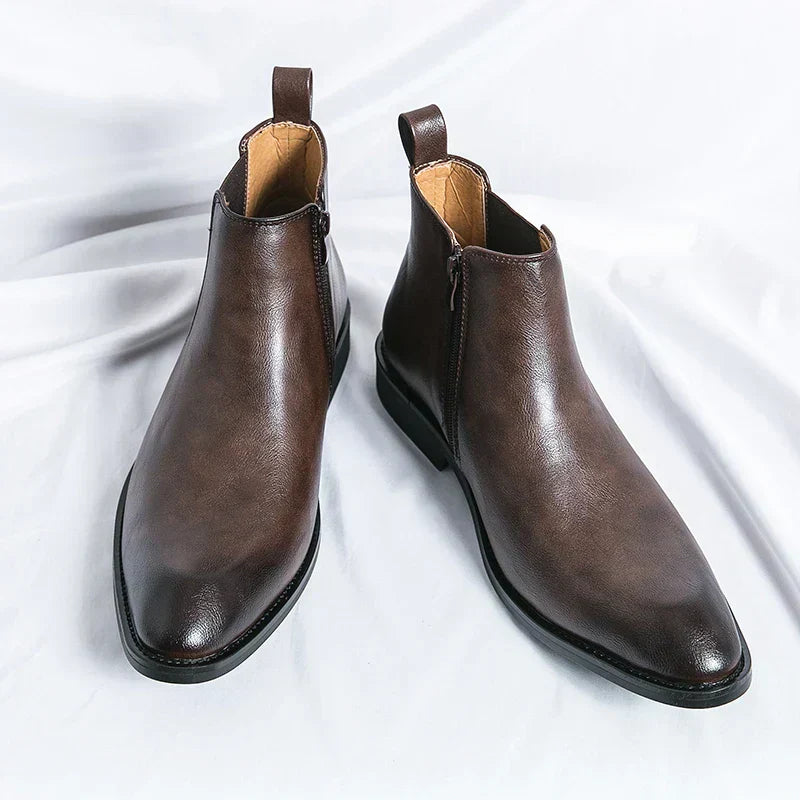 Cooper™ | Botas Tipo Botín de Cuero con Cierre