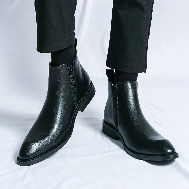 Cooper™ | Botas Tipo Botín de Cuero con Cierre