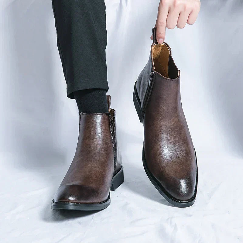 Cooper™ | Botas Tipo Botín de Cuero con Cierre