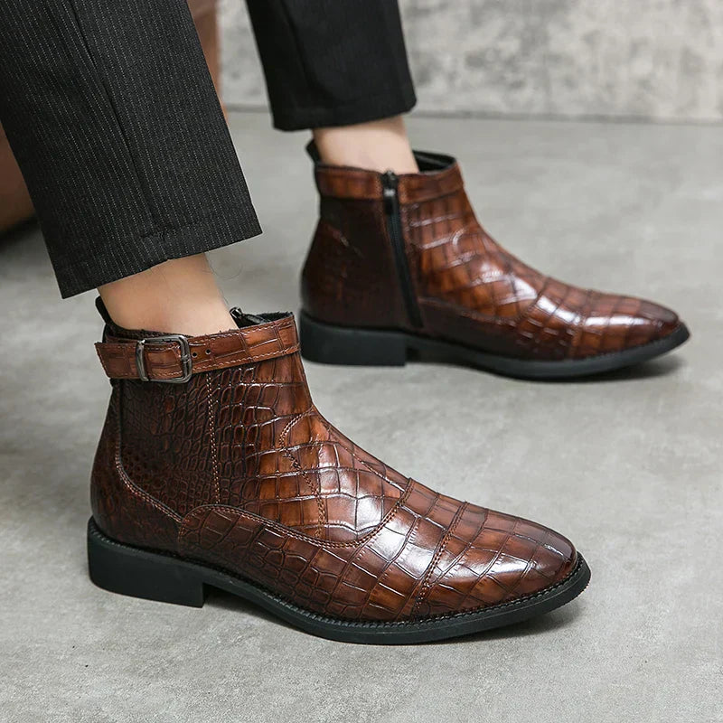Baron™ | Botas de Cuero con Hebilla Decorativa