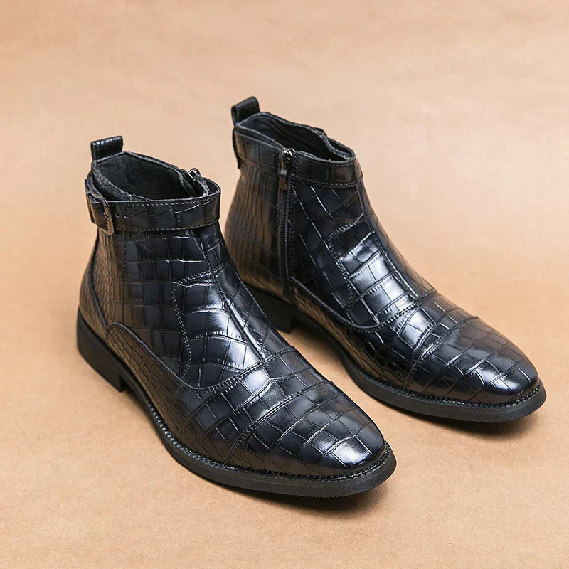 Baron™ | Botas de Cuero con Hebilla Decorativa
