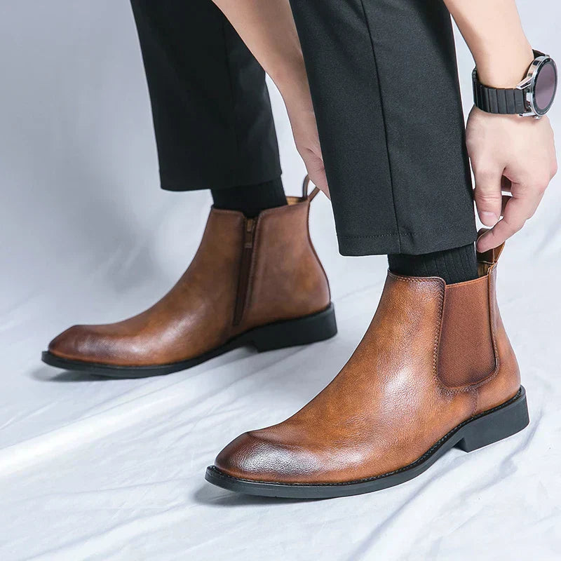 Cooper™ | Botas Tipo Botín de Cuero con Cierre