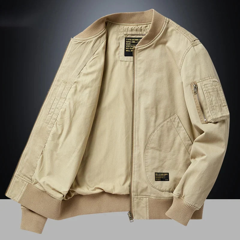 Sergio - Chaqueta Bomber Vintage con Cierre Metálico - vista 3