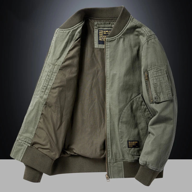 Sergio - Chaqueta Bomber Vintage con Cierre Metálico - vista 1