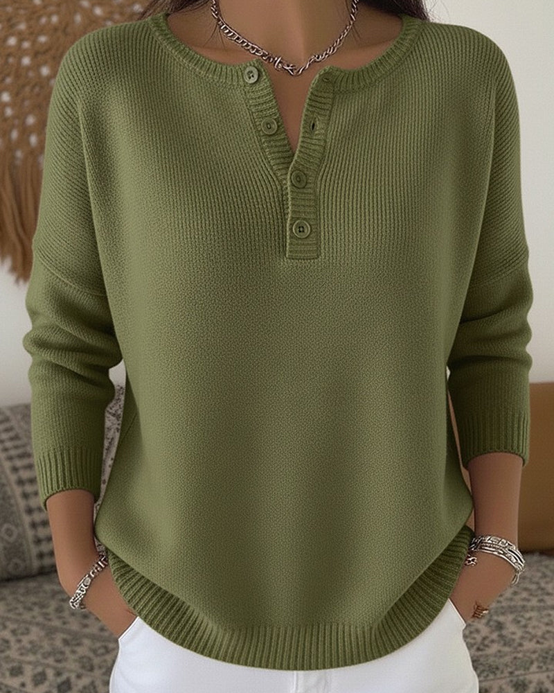 Helena - Suéter de Punto con Botones Henley - vista 1