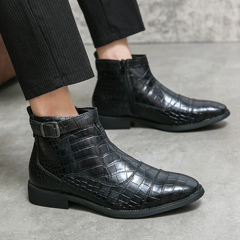 Baron™ | Botas de Cuero con Hebilla Decorativa