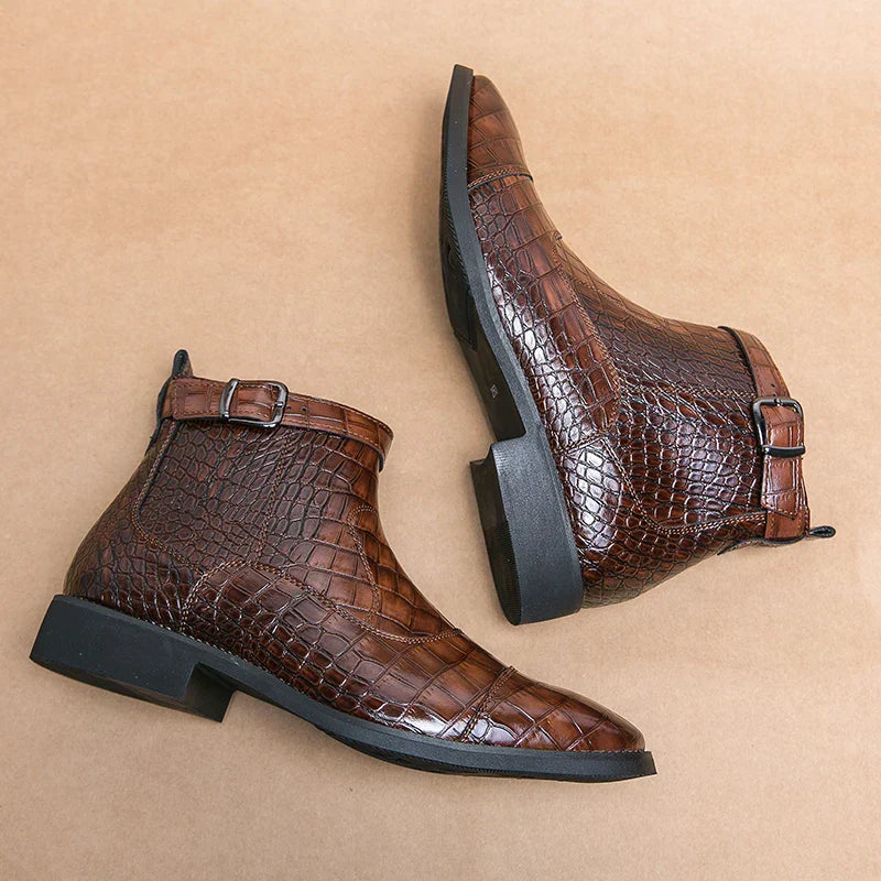 Baron™ | Botas de Cuero con Hebilla Decorativa