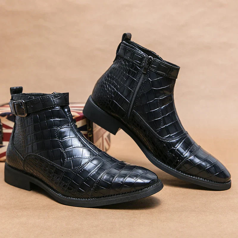 Baron™ | Botas de Cuero con Hebilla Decorativa