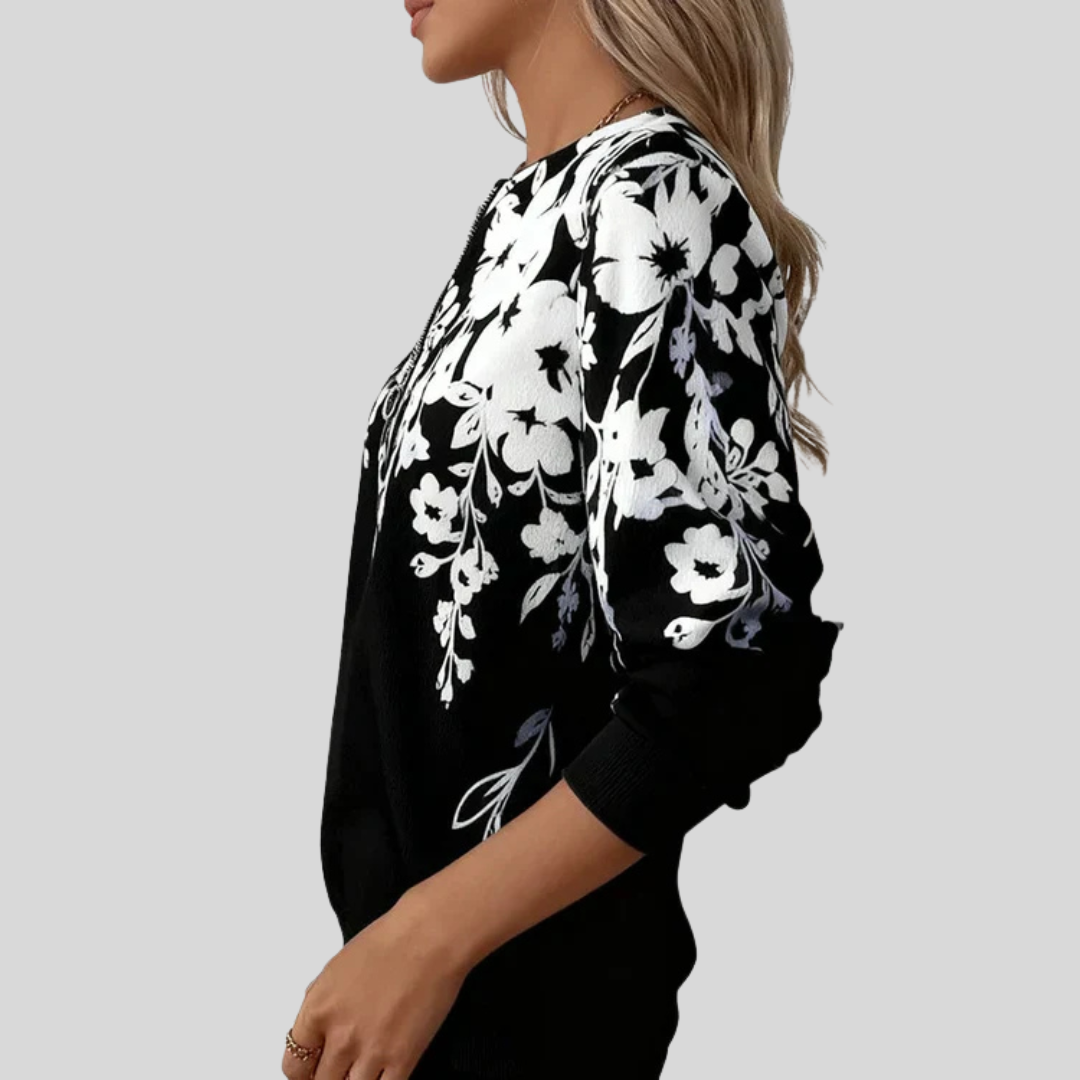 Macarena - Sudadera Floral con Cuarto de Cremallera - vista 2