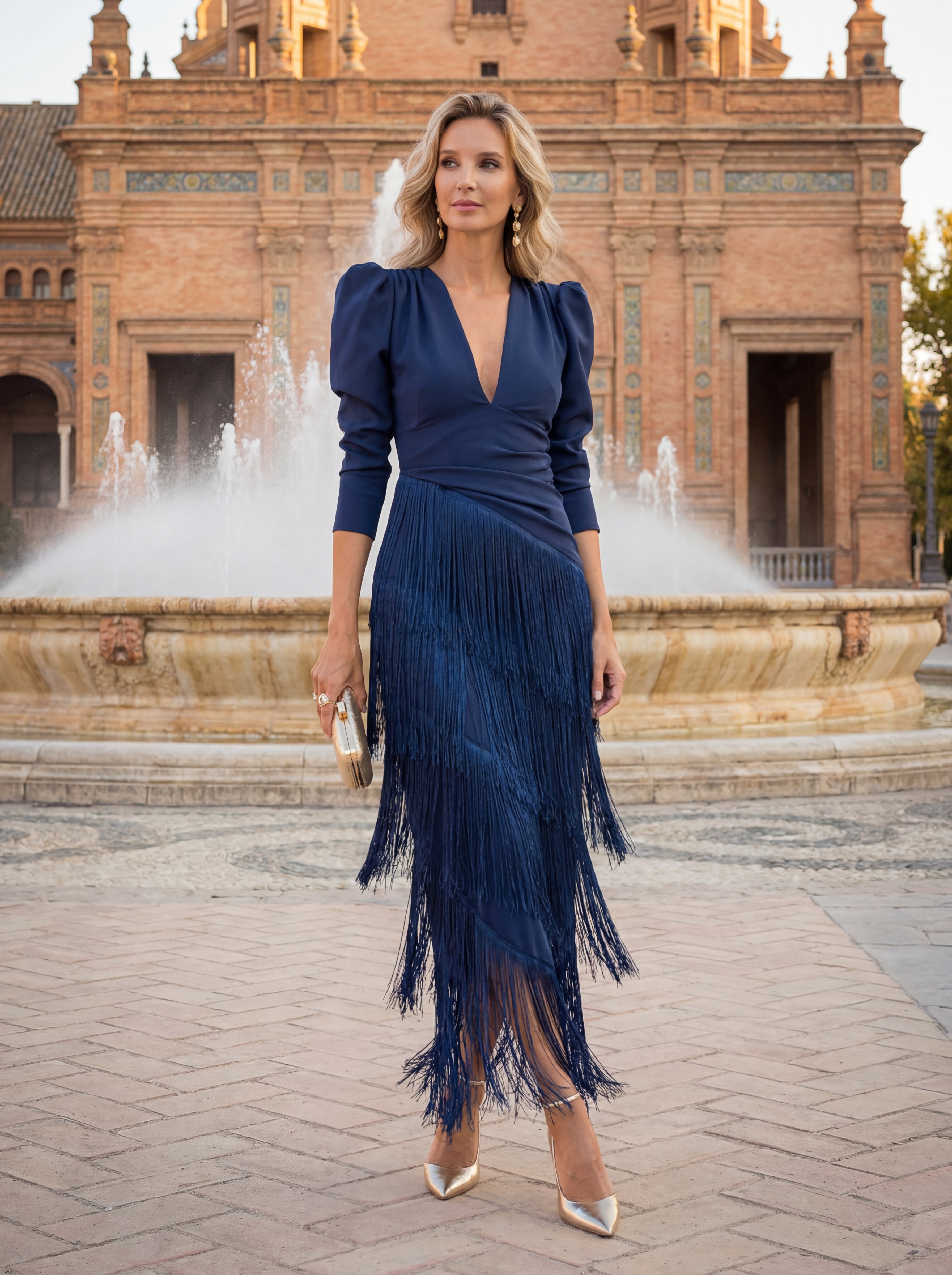 Vestido Salvia™ - Con Flecos