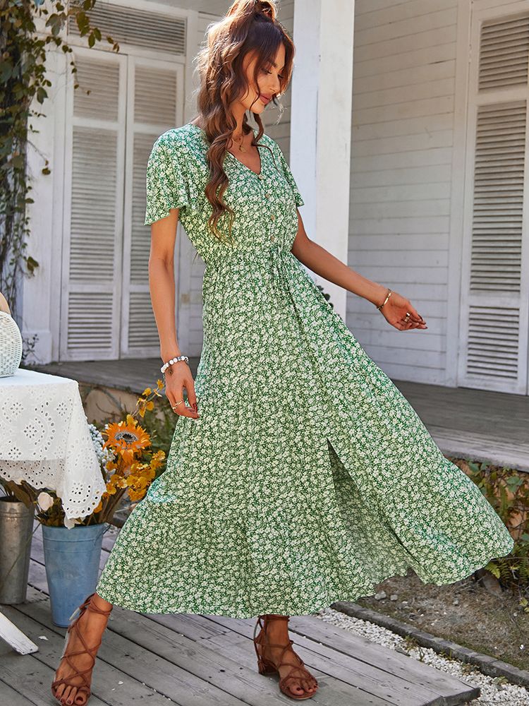 Amelia™ - Vestido largo con estampado Floral