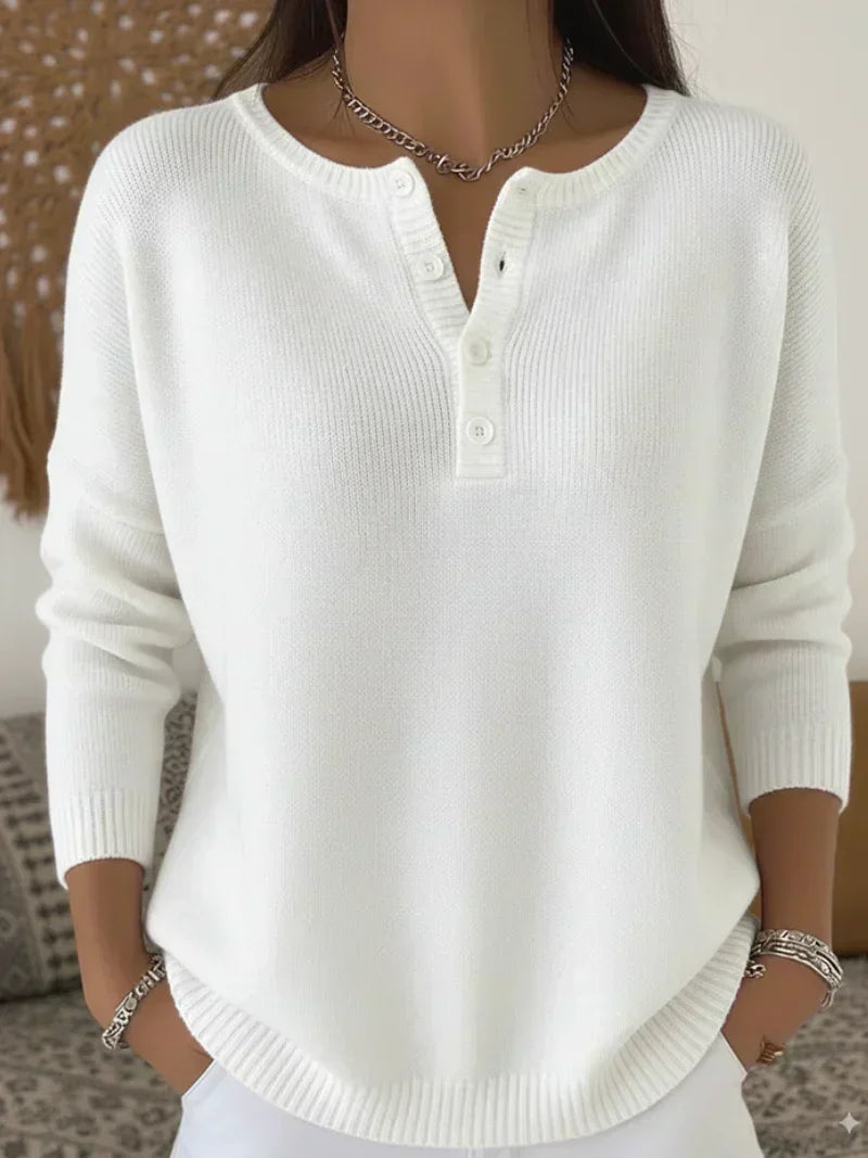 Helena - Suéter de Punto con Botones Henley - vista 6