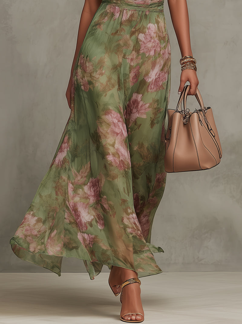 Vestido Serena™ - Chifón Floral Con Cuello Halter
