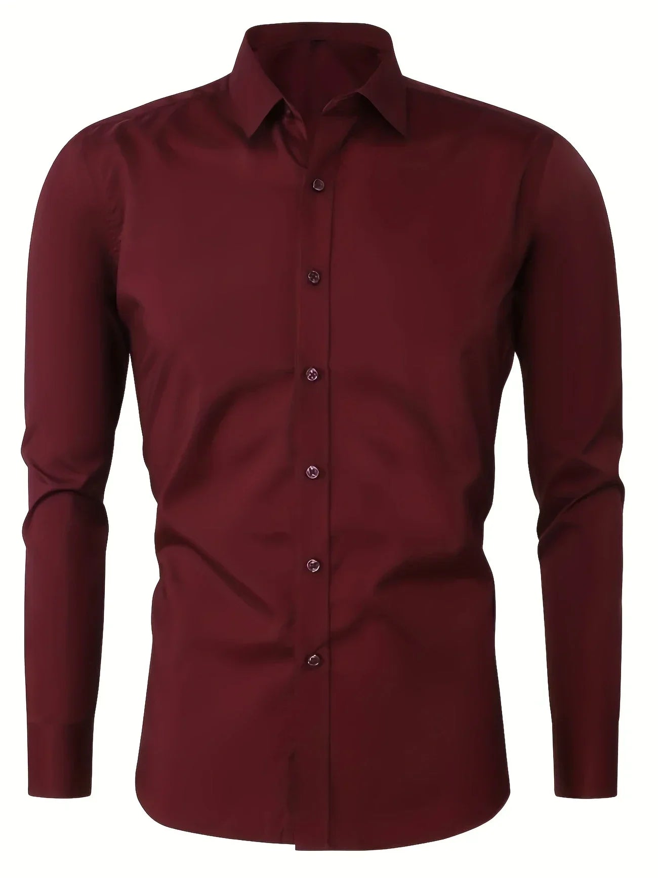 Byron™ – Camisa de manga larga para caballero, de estilo elegante con cierre de botones al frent