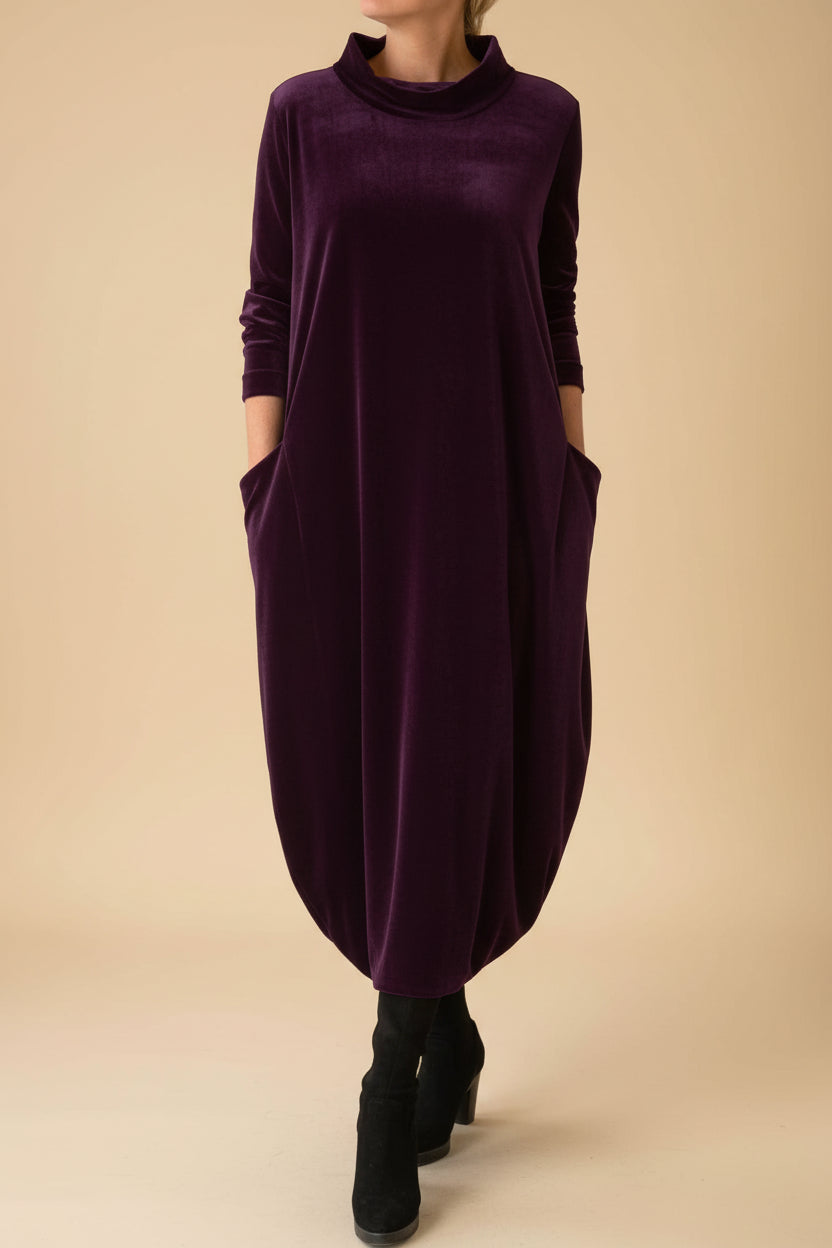 Elena™ | Vestido Suave De Invierno Con Cuello Alto