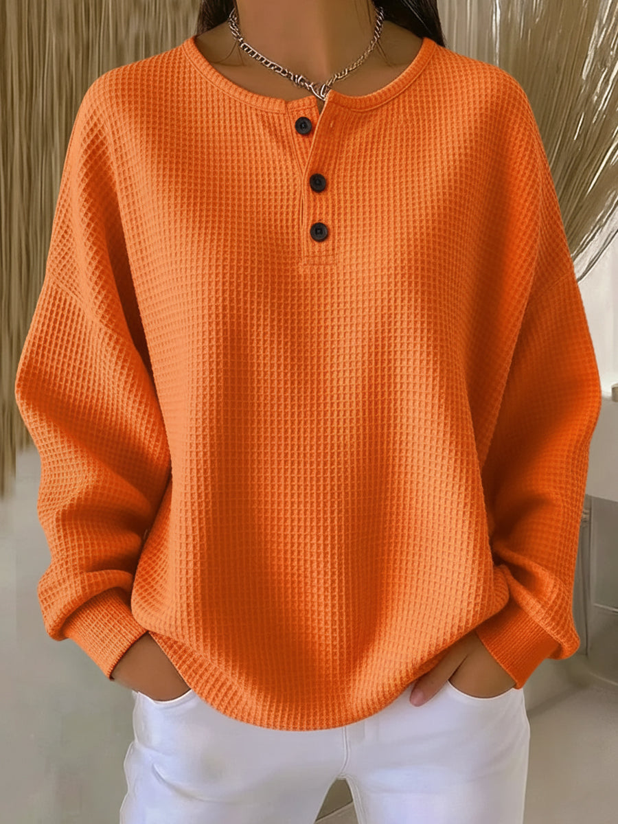 Milagros - Sudadera Henley de Textura Waffle - vista 1
