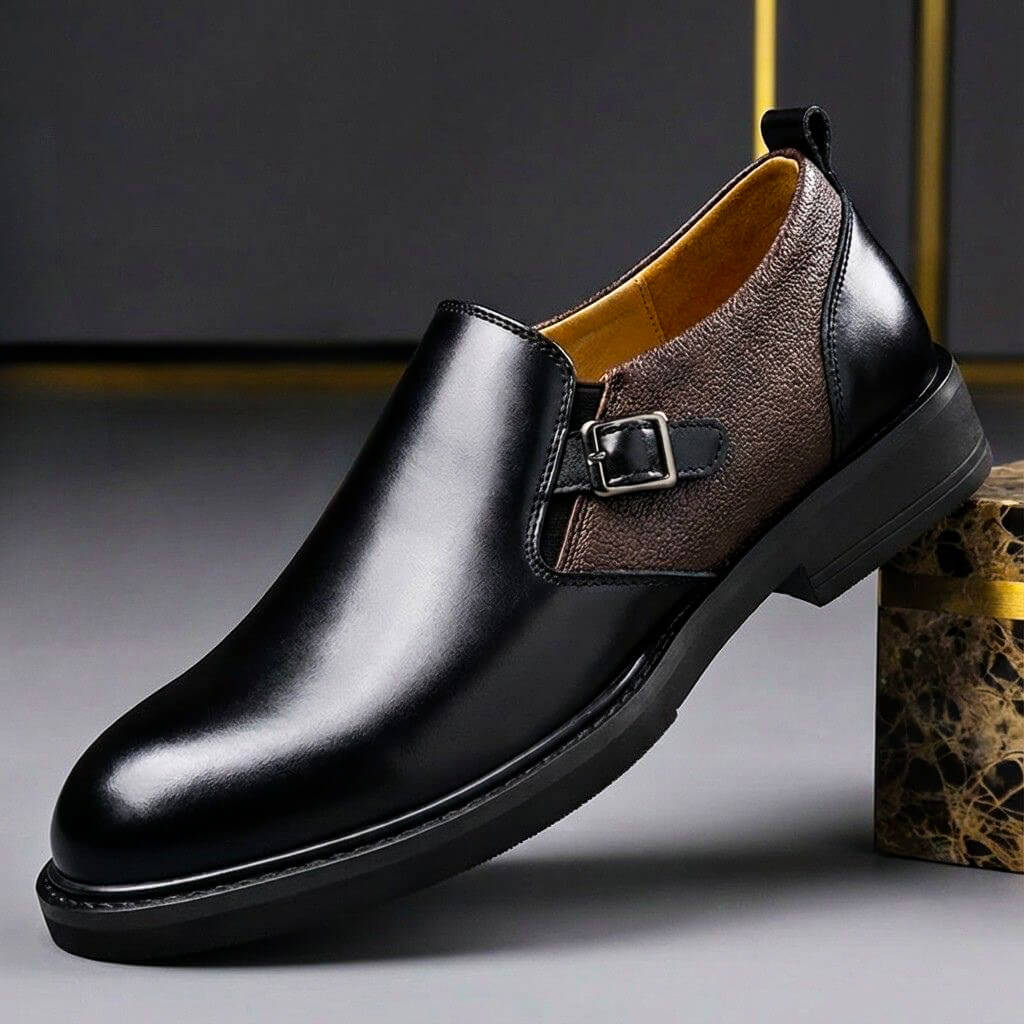 Mario - Zapatos de Piel Pulida con Hebilla - vista 2