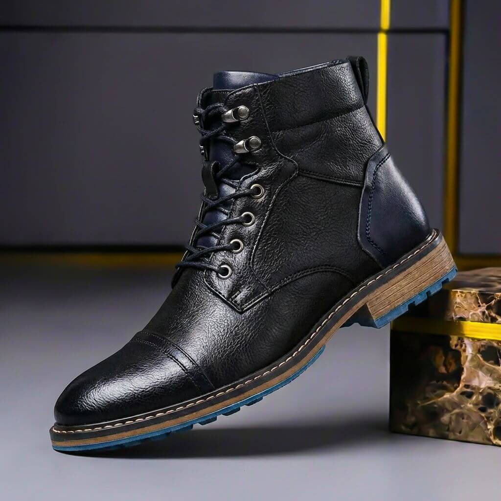 Guillermo - Botas Bicolor de Piel con Suela Azul - vista 6