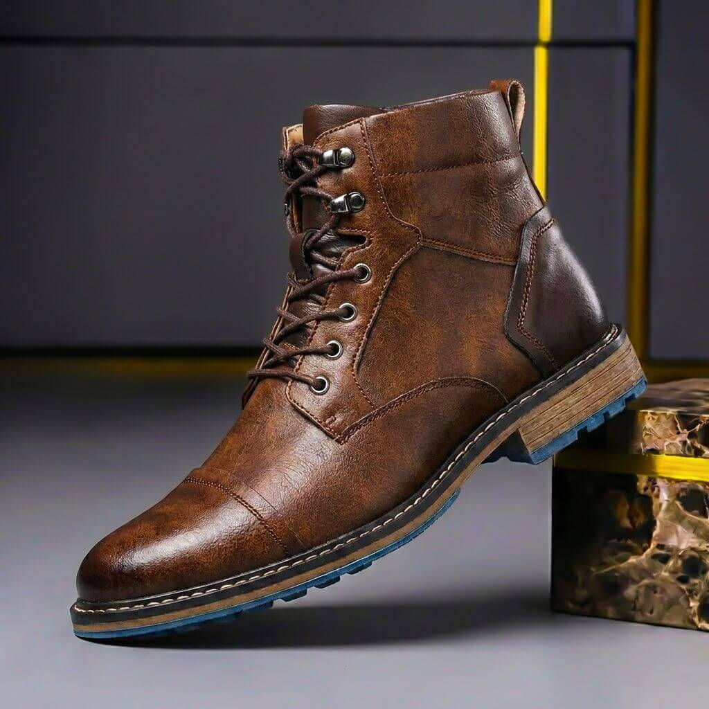 Guillermo - Botas Bicolor de Piel con Suela Azul - vista 2